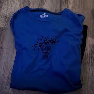 Blue and black long sleeve holister shirt